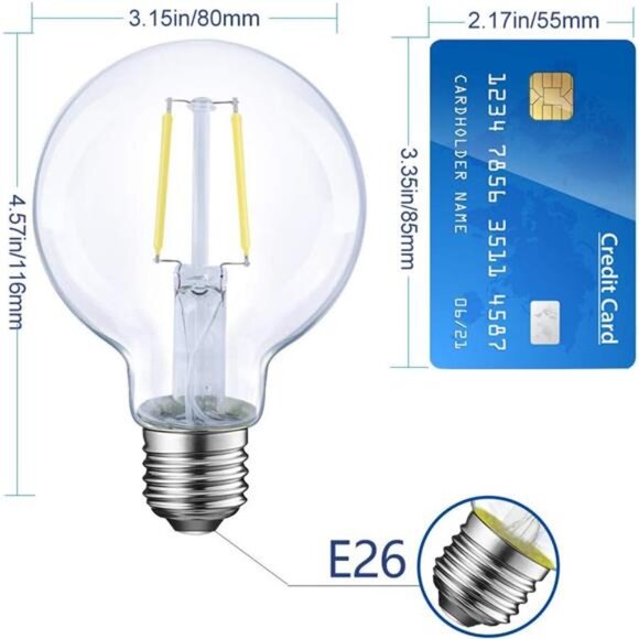 Energetic 12-Pack LED Globe G25 Dimmable Edison Light Bulb, 40 Watt Equivalent - Picture 2 of 8